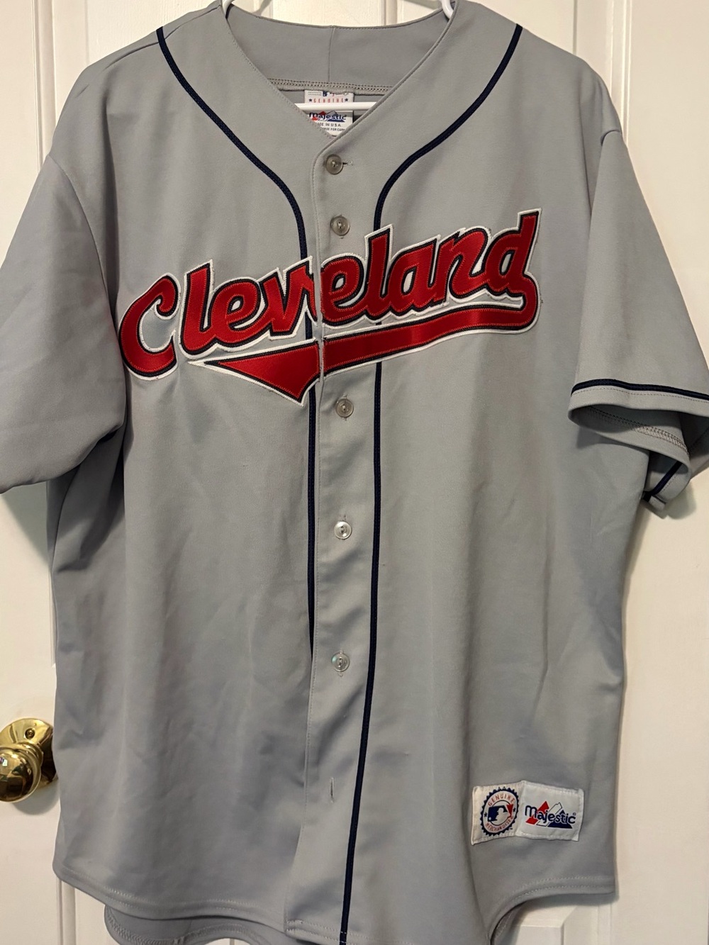 Majestic Cleveland Indians Baseball Jersey in Gray